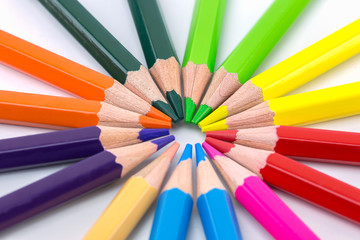 Fototapeta premium Colorful pencils isolated on background
