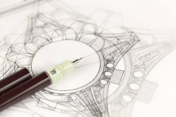 architecture drawings & rapidograph