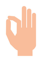 Obraz premium Okey hand success symbol, ok hand yes agreement. Ok hand signal business human agree. Best approval accept. Silhouette of hand showing symbol Ok finger thumb vector illustration.