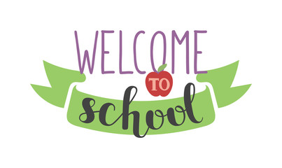 Back to school calligraphic text designs. Retro style back to school text elements vintage ornaments. Vector back to school text education learning typography decoration.