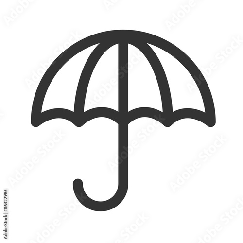 "Umbrella icon. Simple flat logo of umbrella on white background