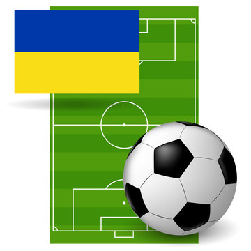 the ball and the flag of Ukraine