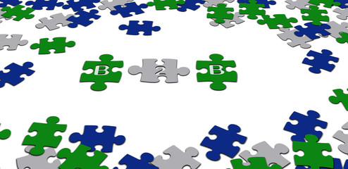 green B2B puzzle pieces