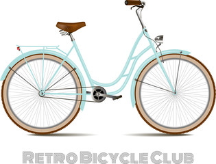 Retro Bicycle on a white background.