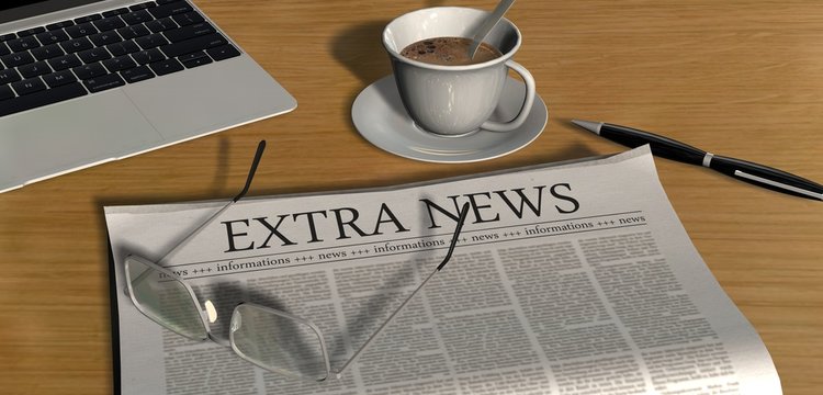 Zeitung auf Schreibtisch - Extra News