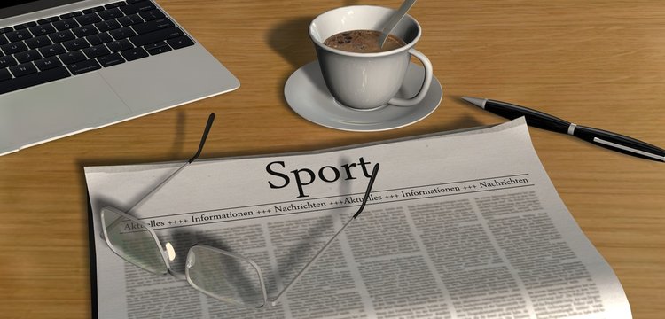 Zeitung auf Schreibtisch - Sport