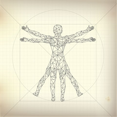 da vinci sign, abstract science, drawing of proportion man