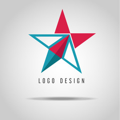 Obraz premium logo design, bule red star, star shape