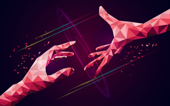 Polygon Hand, Technological Abstract,