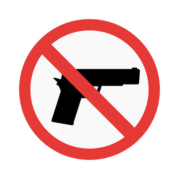 Prohibition weapon sign vector illustration. Warning danger symbol prohibiting sign. Forbidden safety information prohibiting sign. Protection signs warning information sign.