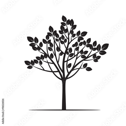 "Black Tree. Vector Illustration." Stock image and royalty-free vector