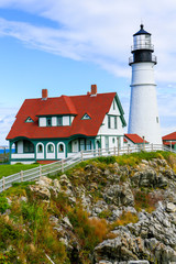 Portland Headlight Lighthouse in South Portland Maine.