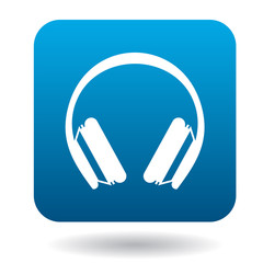 Protective headphones icon in simple style on a white background