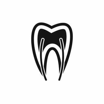 Tooth cross section icon in simple style isolated vector illustration
