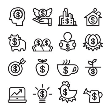 Investment icon set , line icon vector illustration