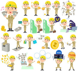 helmet construction worker man money