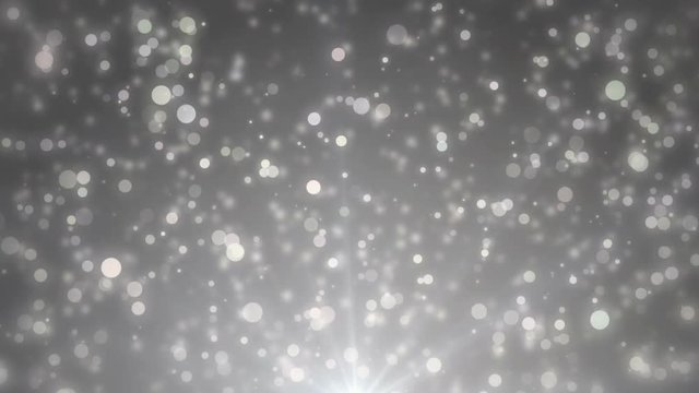 Beautiful silver background with flying particles. Seamless loop.