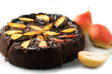 Cake with pears and sugar
