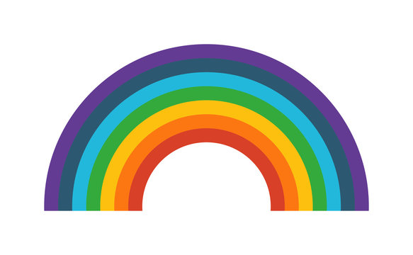 Rainbow vector illustration. Cartoon rainbow isolated on background. Flat rainbow icon. Cartoon rainbow flat style. Vector cartoon rainbow