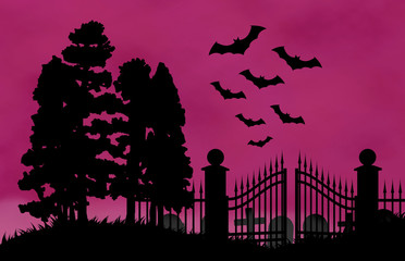 Fototapeta na wymiar halloween bois cimetière