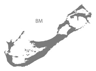 Bermuda Map grey