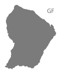 French Guiana Map grey