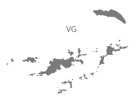 British Virgin Islands Map grey
