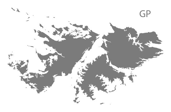 Falkland Islands Map grey