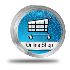 online Shop Button - 3D illustration
