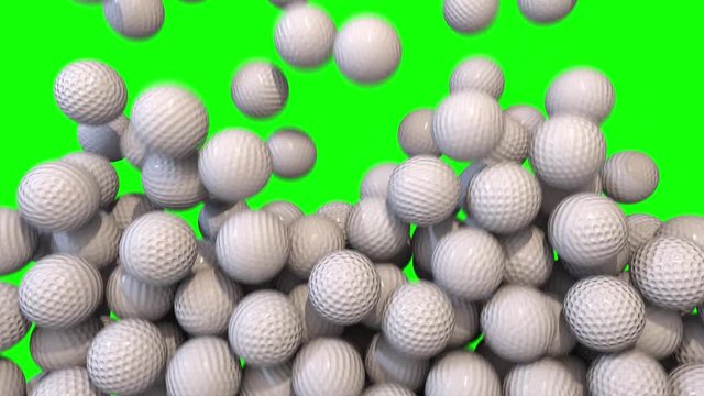Golf balls fill screen transition composite overlay 4K
