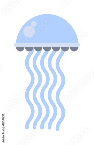 Cute Jellyfish Cartoon Sea Animal Vector Illustration Sea