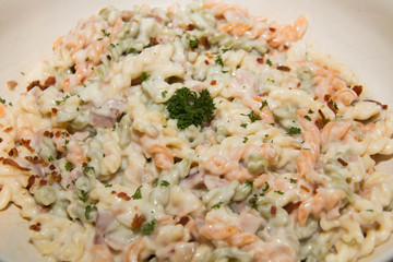 Pasta with cheese sauce