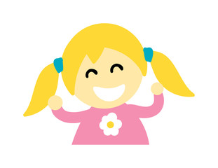 Cute baby kid girl and cute child character vector. Cute girl beautiful fashion young female and cute girl dress kid love child. Cute girl dress kid love child and cute happy girl. Cartoon character.