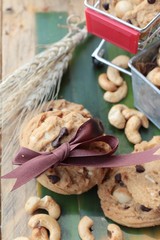 oatmeal cookies with chocolate and nuts is delicious.