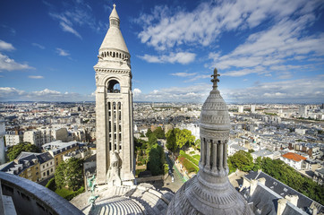 View of Paris from the Sacre Coeur in Montmartre hill