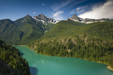 Diablo Lake. Created by Diablo Dam, the lake is located between Ross Lake and Gorge Lake on the...