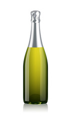 Mock-up Transparent Isolated Realistic Champagne Bottle Vector