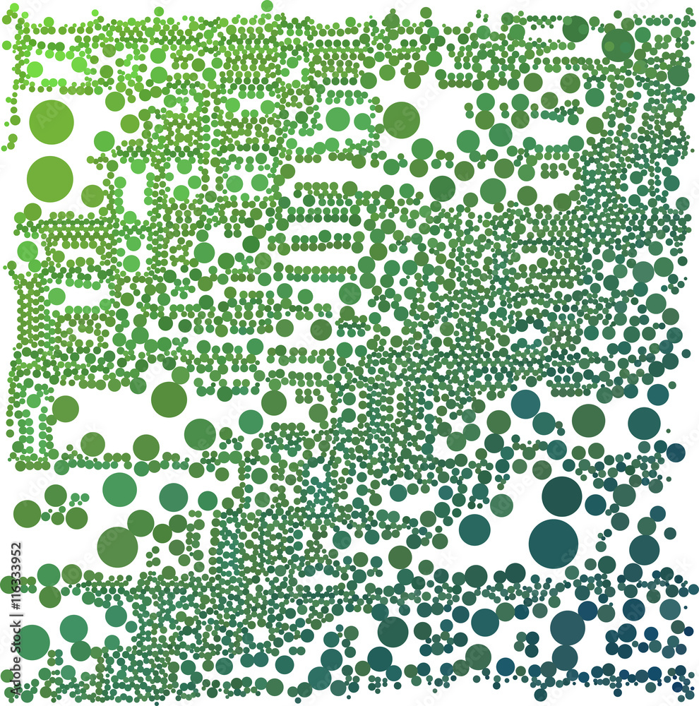 Poster green light dot on white web design background