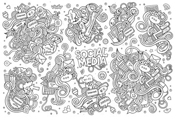 Sketchy vector hand drawn Doodle cartoon set of objects 