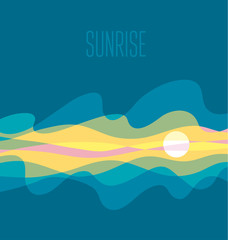 Fototapeta na wymiar abstract sunrise sky vector illustration. daybreak simple concep