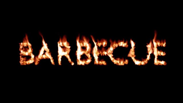 Barbecue Hot text brand branding iron flaming heat flames overlay 4K
