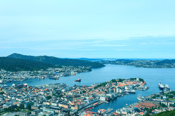 City of Bergen from Floyen, Norway