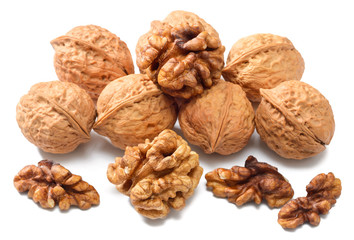 walnuts on white
