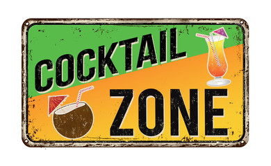 Cocktail zone vintage metal sign