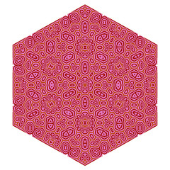 Ornamental Pink Pattern Isolated on White Background