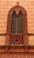 A neogothic window. Palace Valenti, Faenza, Italy