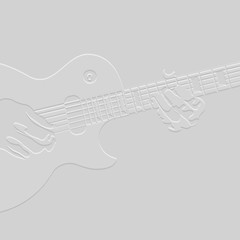  3 D Creative silhouette of guitar player