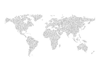 Abstract World map of dots. Vector illustration.