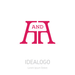 A and A initial logo or monogram logotype. Vector design element