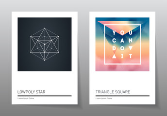Abstract geometry backgrounds set. A4 fromat, vector templates.